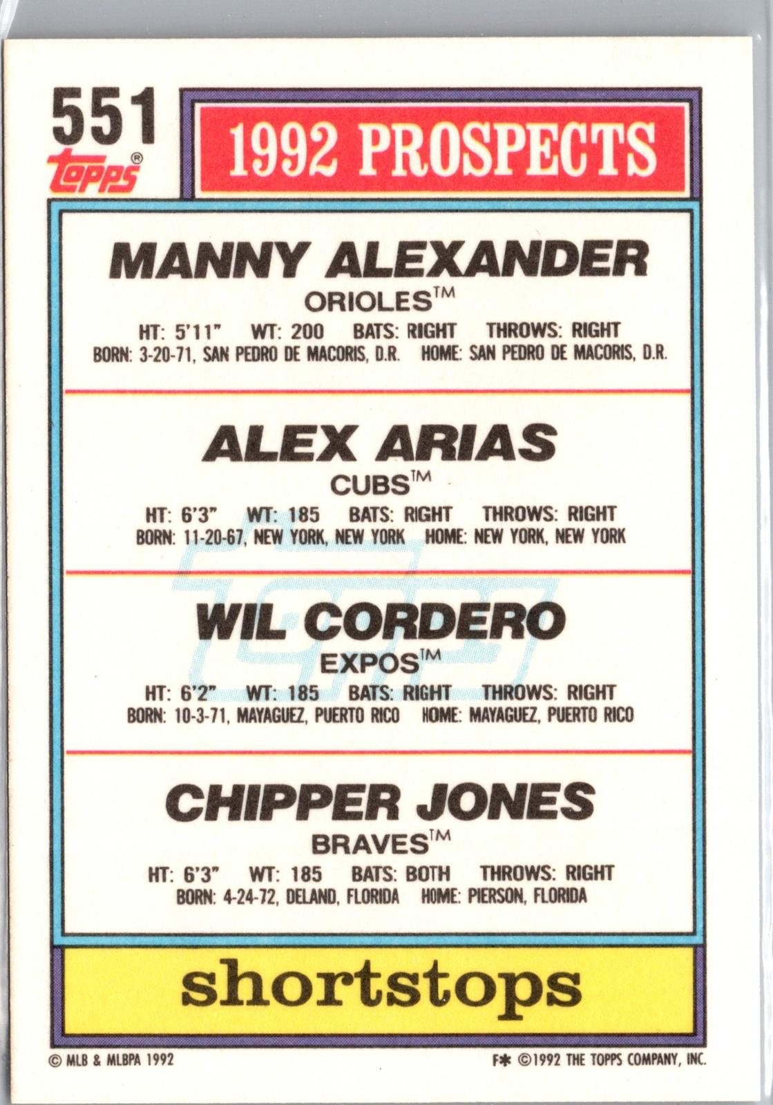 1992 Topps #551 Chipper Jones