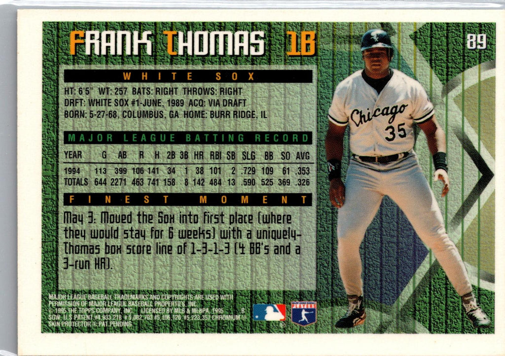 1995 Finest #89 Frank Thomas