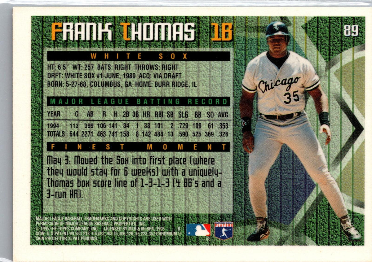 1995 Finest #89 Frank Thomas
