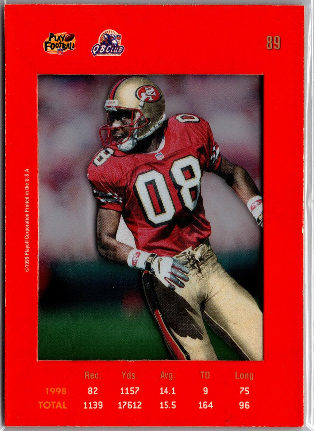 1999 Playoff Absolute SSD #89 Jerry Rice Red