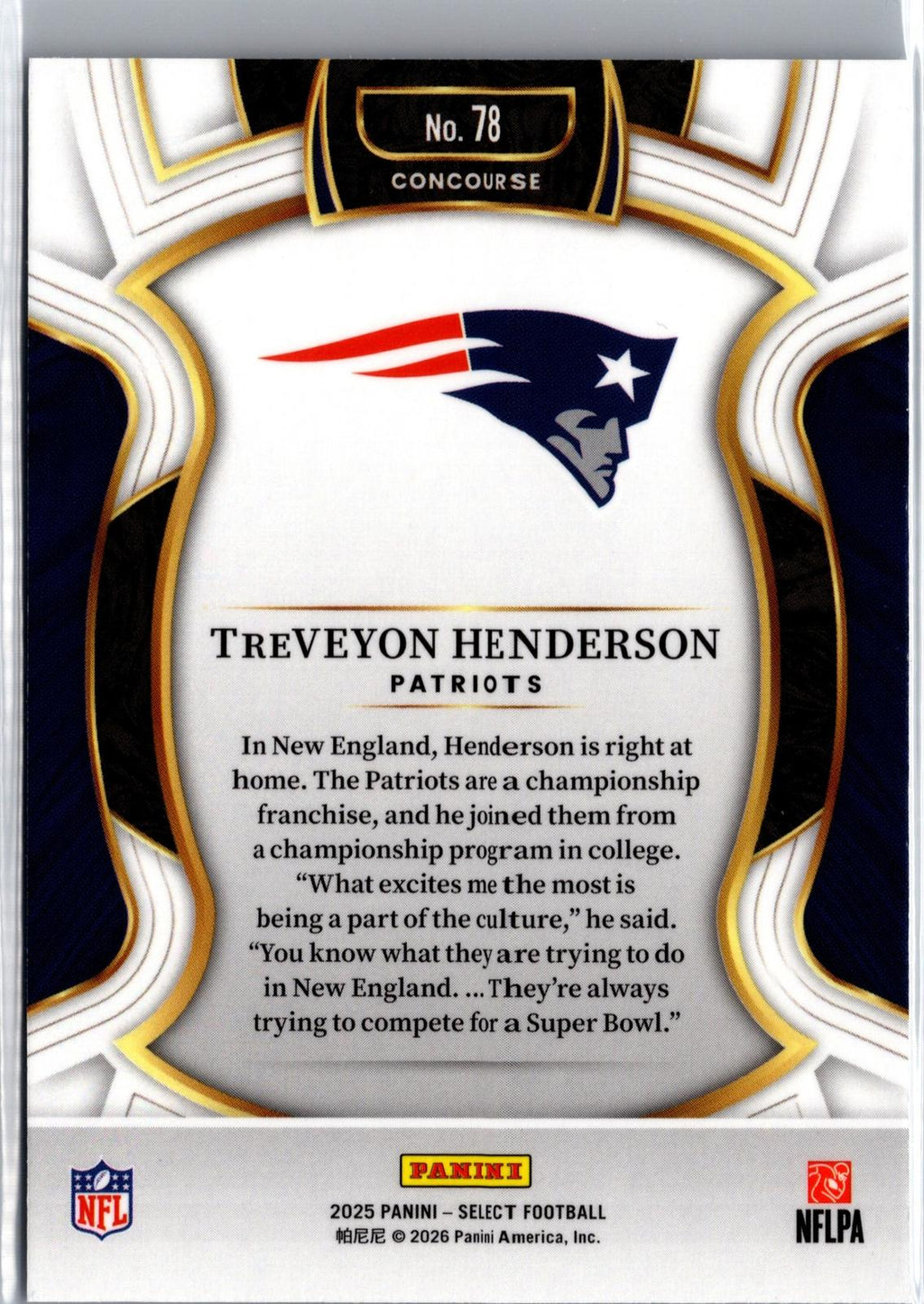 2025 Panini Select #78 TreVeyon Henderson