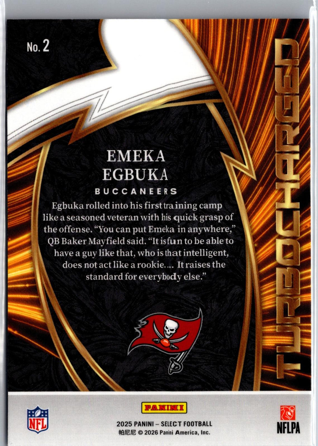 2025 Panini Select #2 Emeka Egbuka Turbocharged