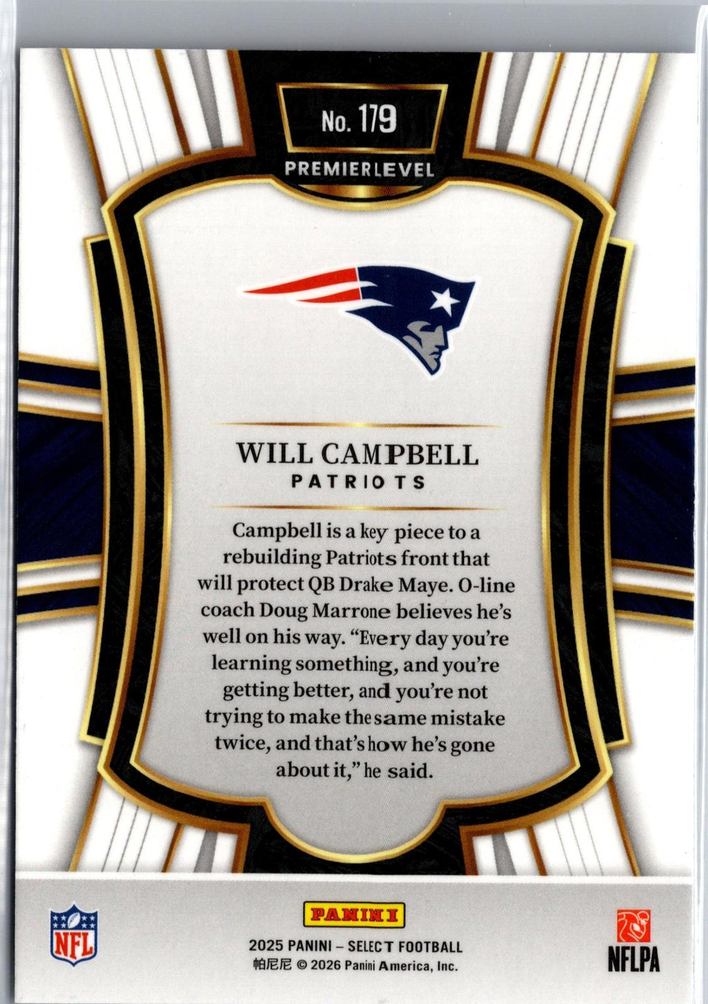 2025 Panini Select #179 Will Campbell