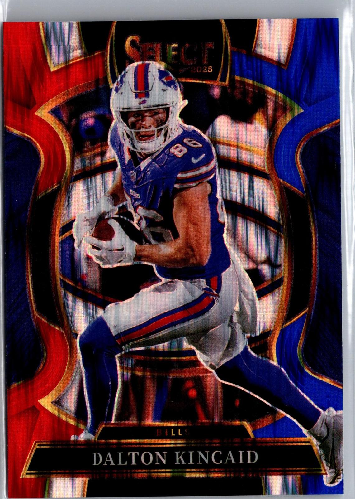 2025 Panini Select #85 Dalton Kincaid Red and Blue Prizm Shock