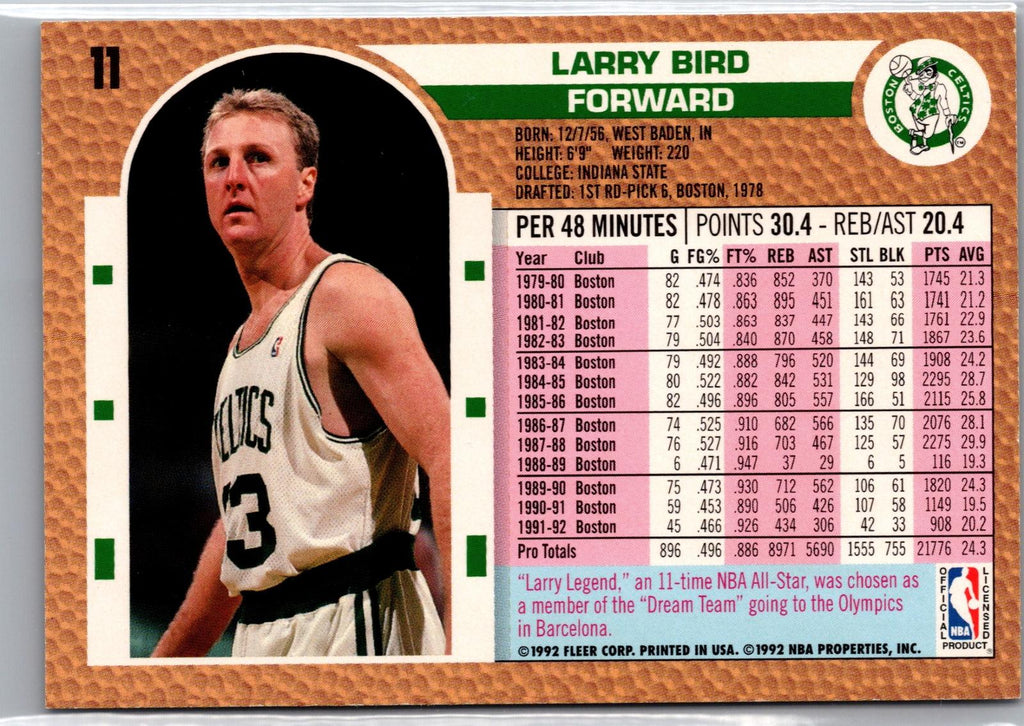1992-93 Fleer #11 Larry Bird