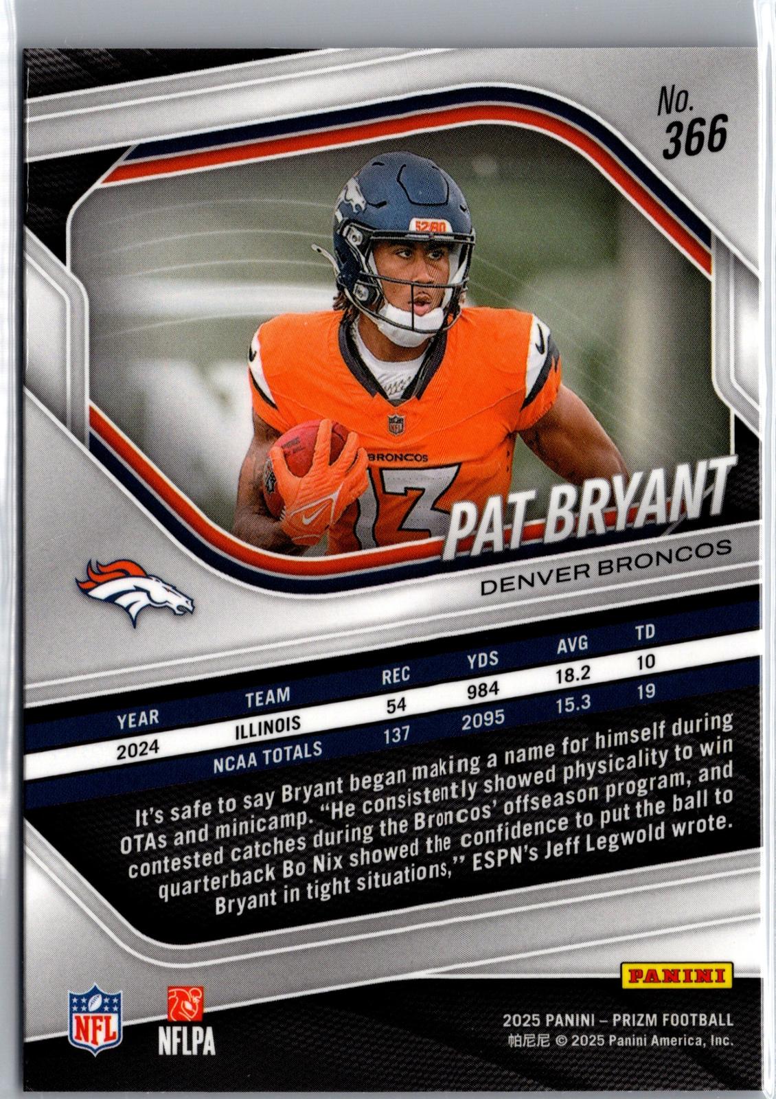2025 Panini Prizm #366 Pat Bryant