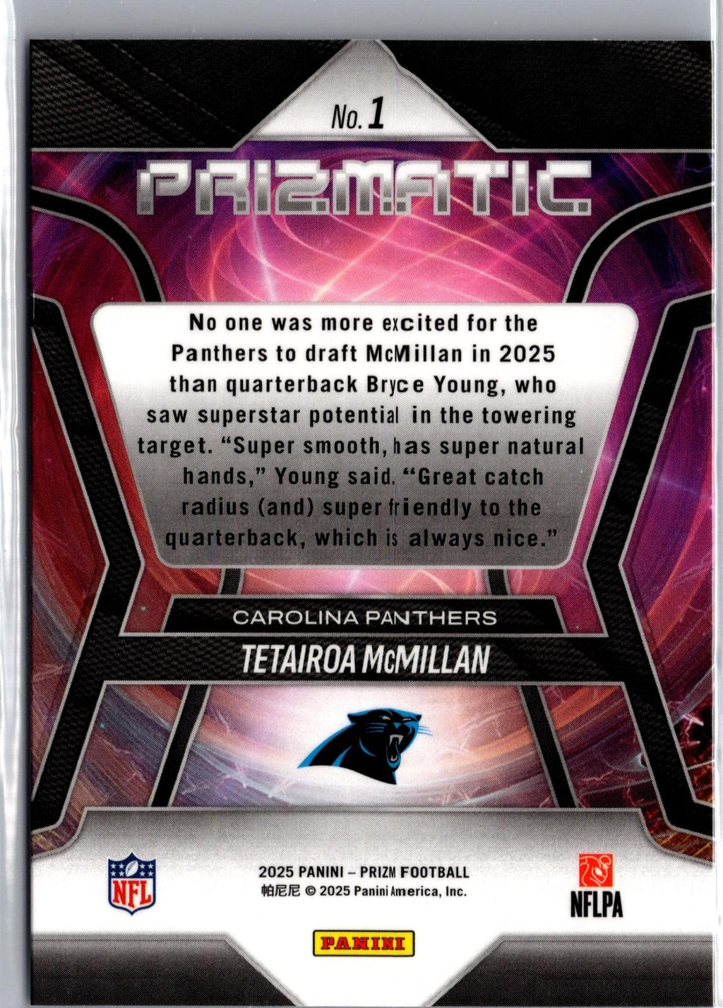 2025 Panini Prizm #1 Tetairoa McMillan Prizmatic