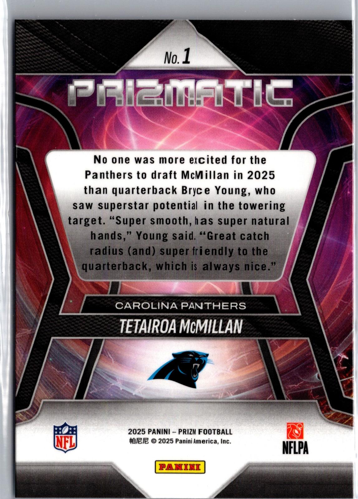 2025 Panini Prizm #1 Tetairoa McMillan Prizmatic