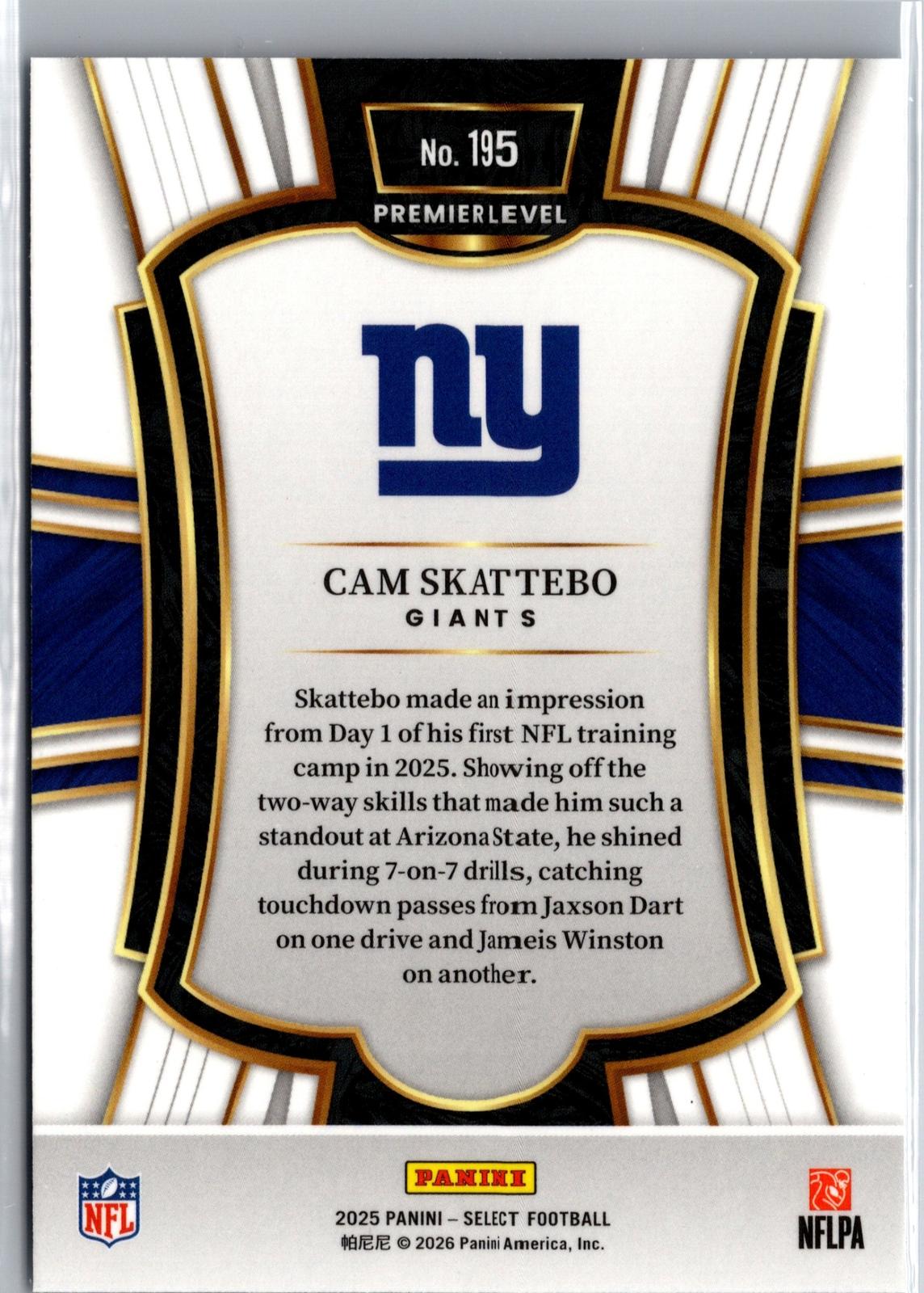 2025 Panini Select #195 Cam Skattebo