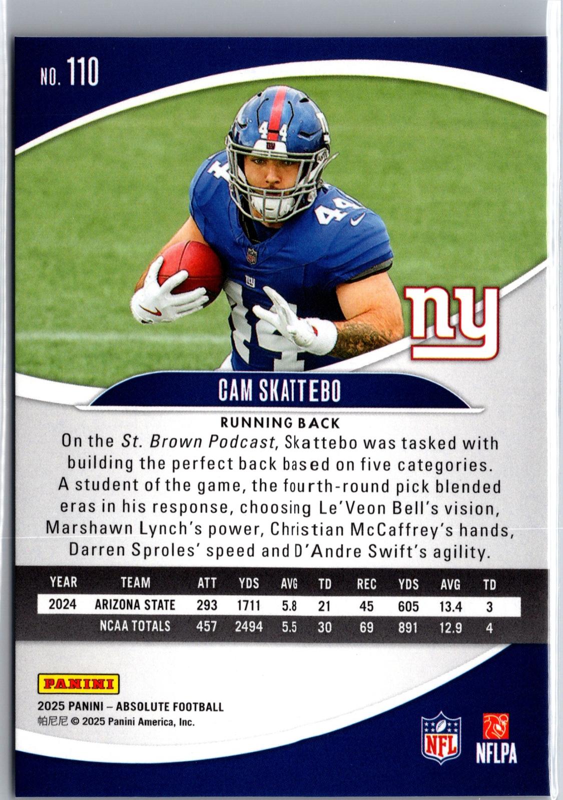 2025 Panini Absolute #110 Cam Skattebo Retail