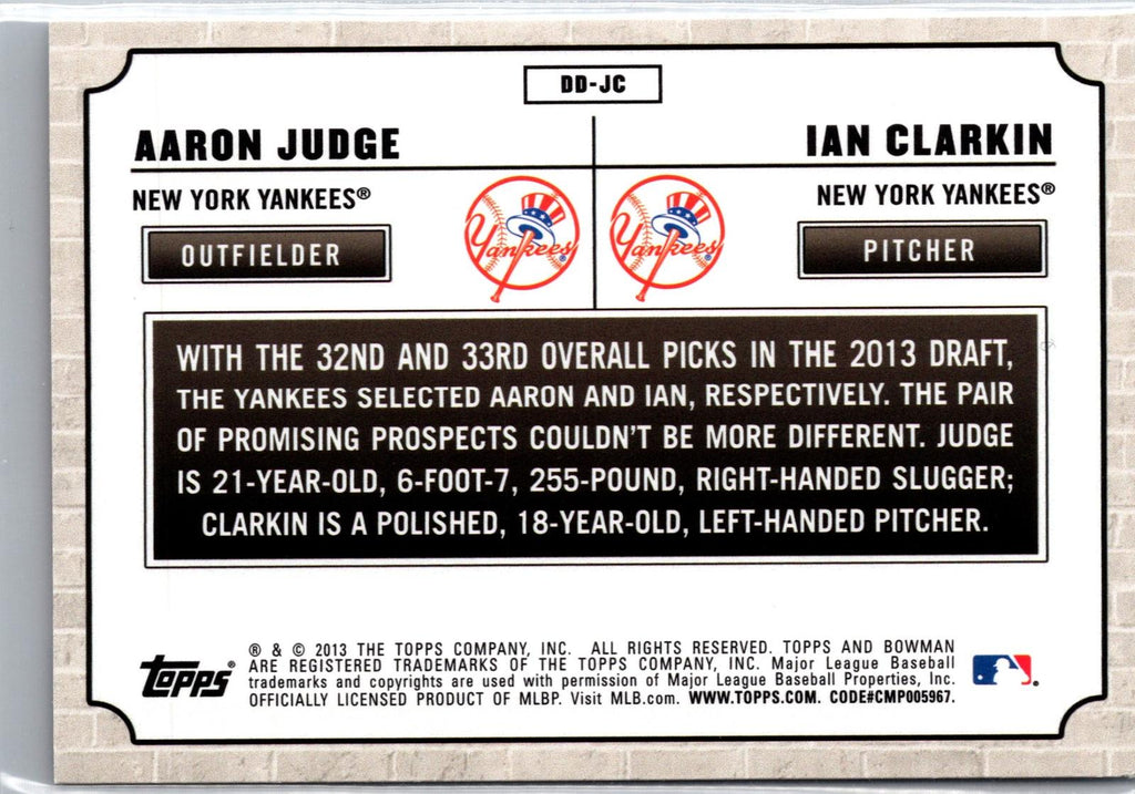 2013 Bowman Draft Picks & Prospects #DD-JC Aaron Judge Dual Draftee
