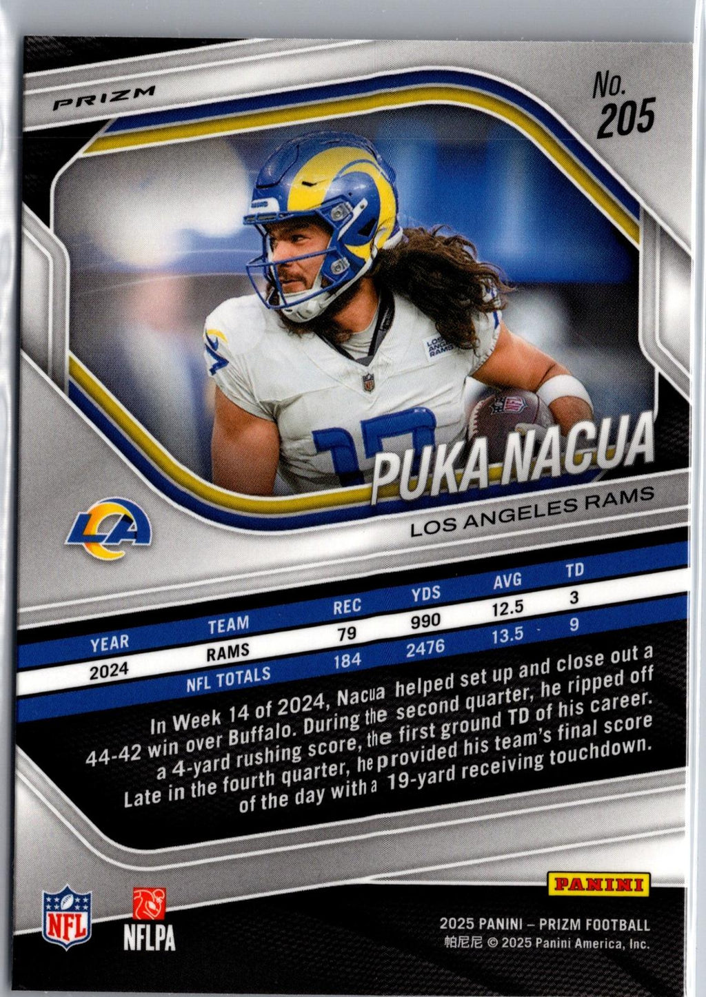 2025 Panini Prizm #205 Puka Nacua White Disco