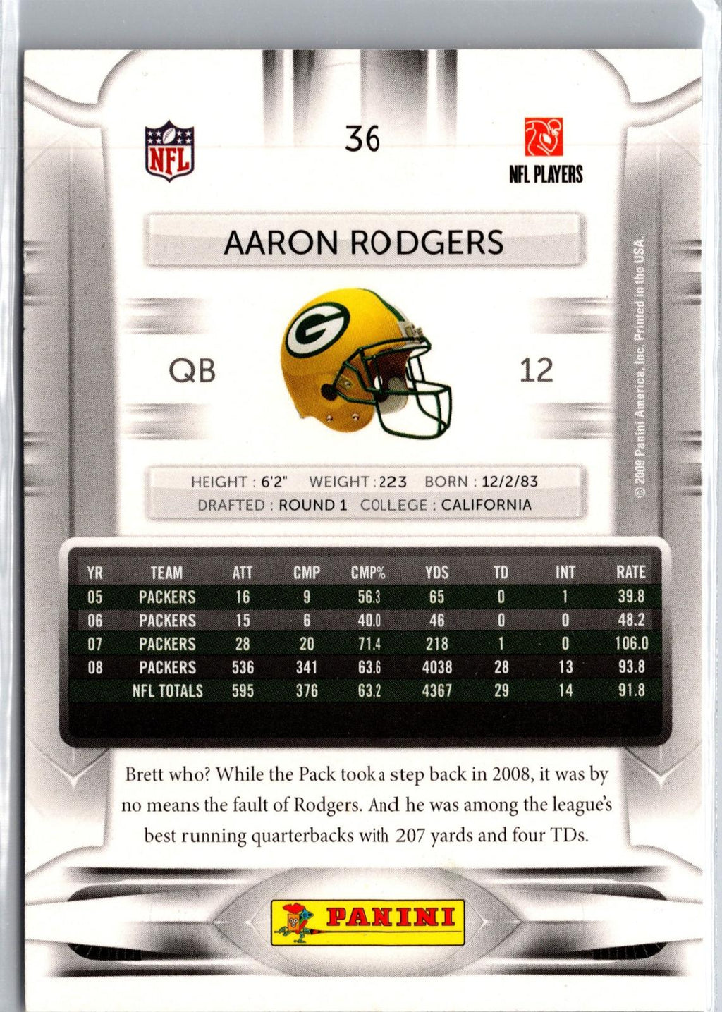 2009 Playoff Prestige #36 Aaron Rodgers