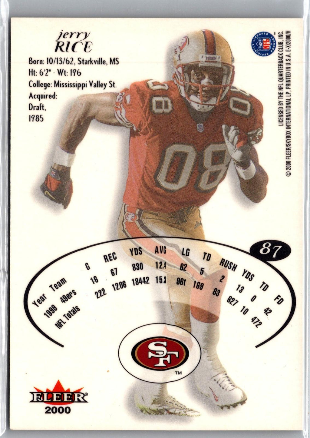 2000 Fleer E-X #87 Jerry Rice