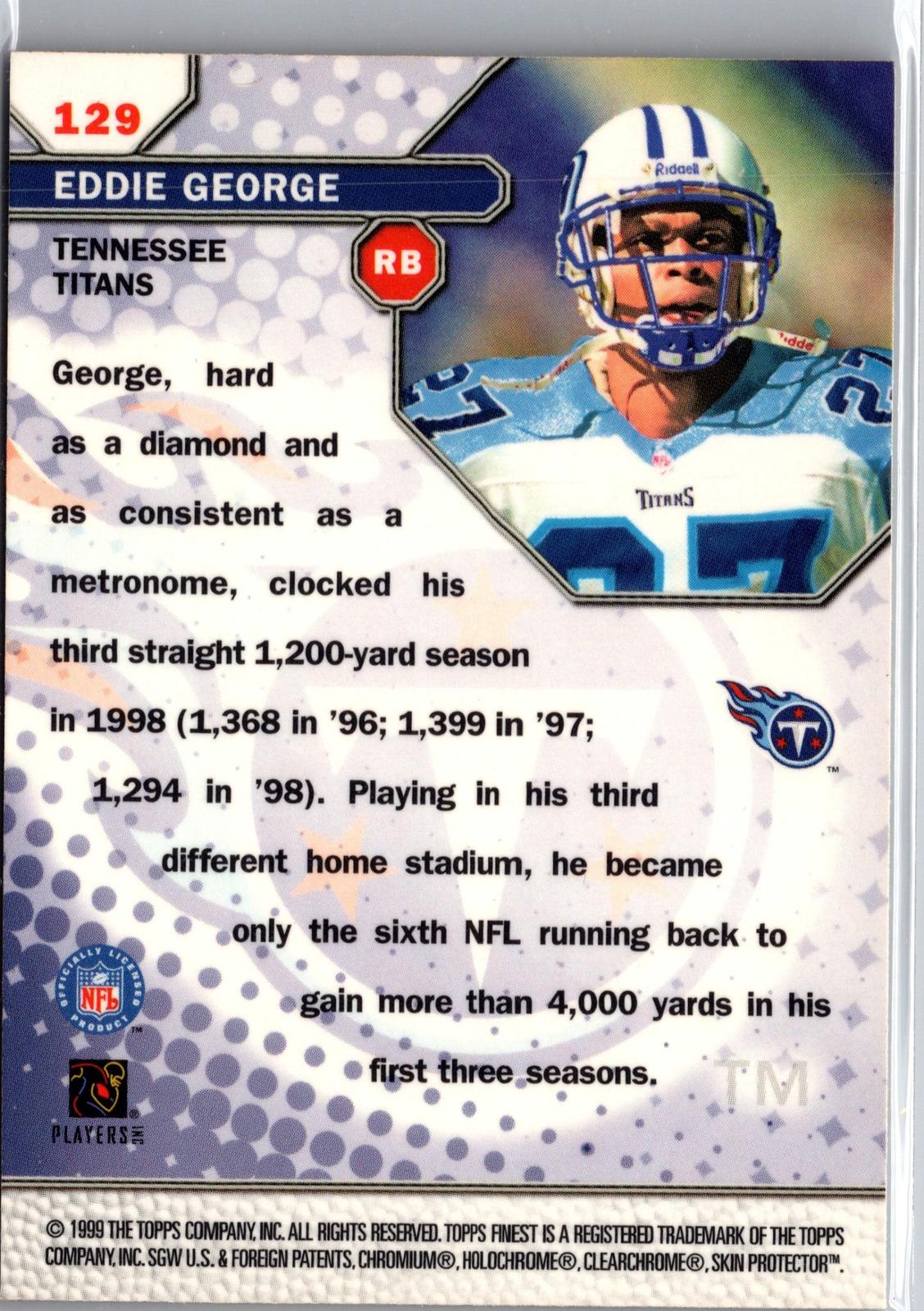 1999 Finest #129 Eddie George Refractor
