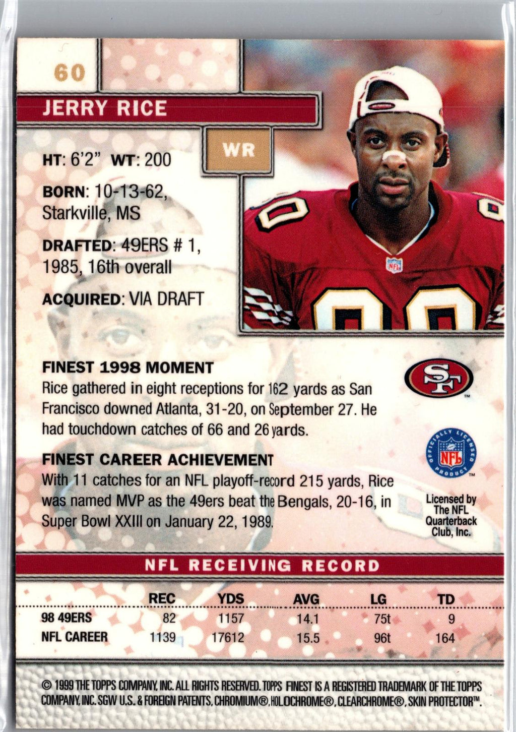 1999 Finest #60 Jerry Rice