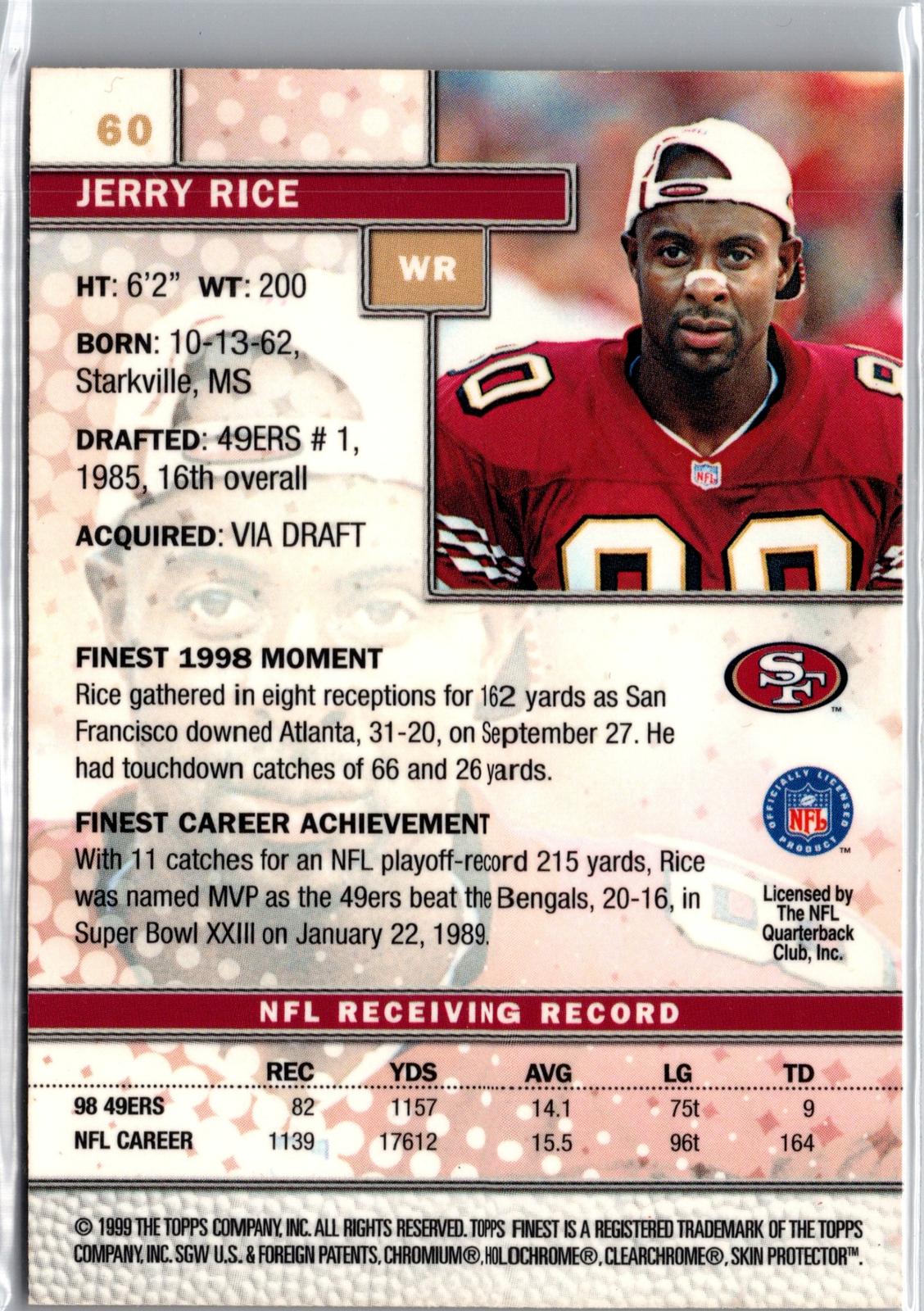 1999 Finest #60 Jerry Rice