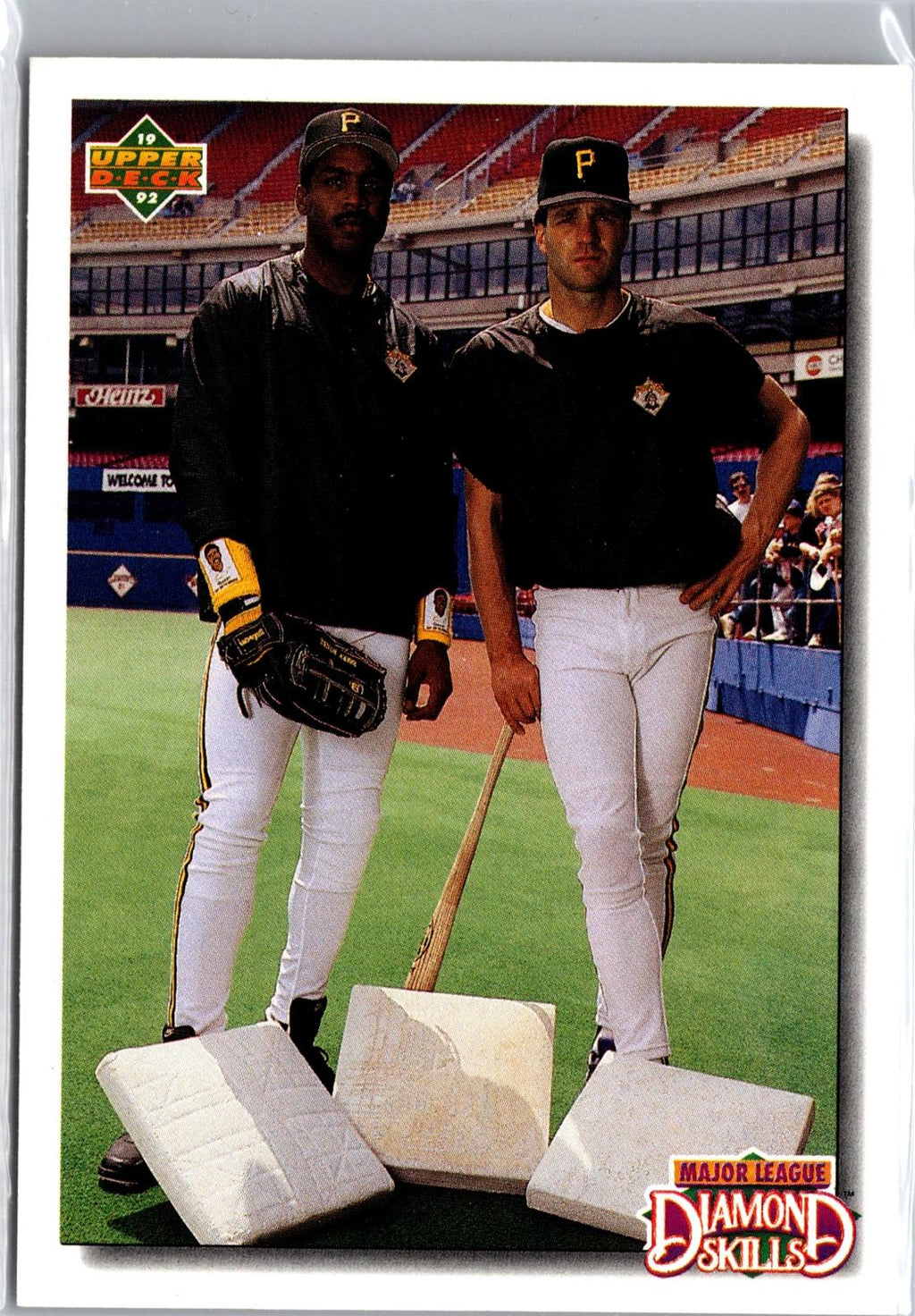 1992 Upper Deck #711 Diamond Skills Checklist (Barry Bonds / Andy Van Slyke)